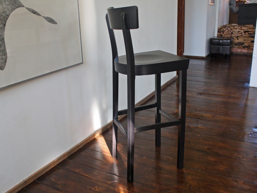 The Frankfurt bar stool, black stained, matt lacquered